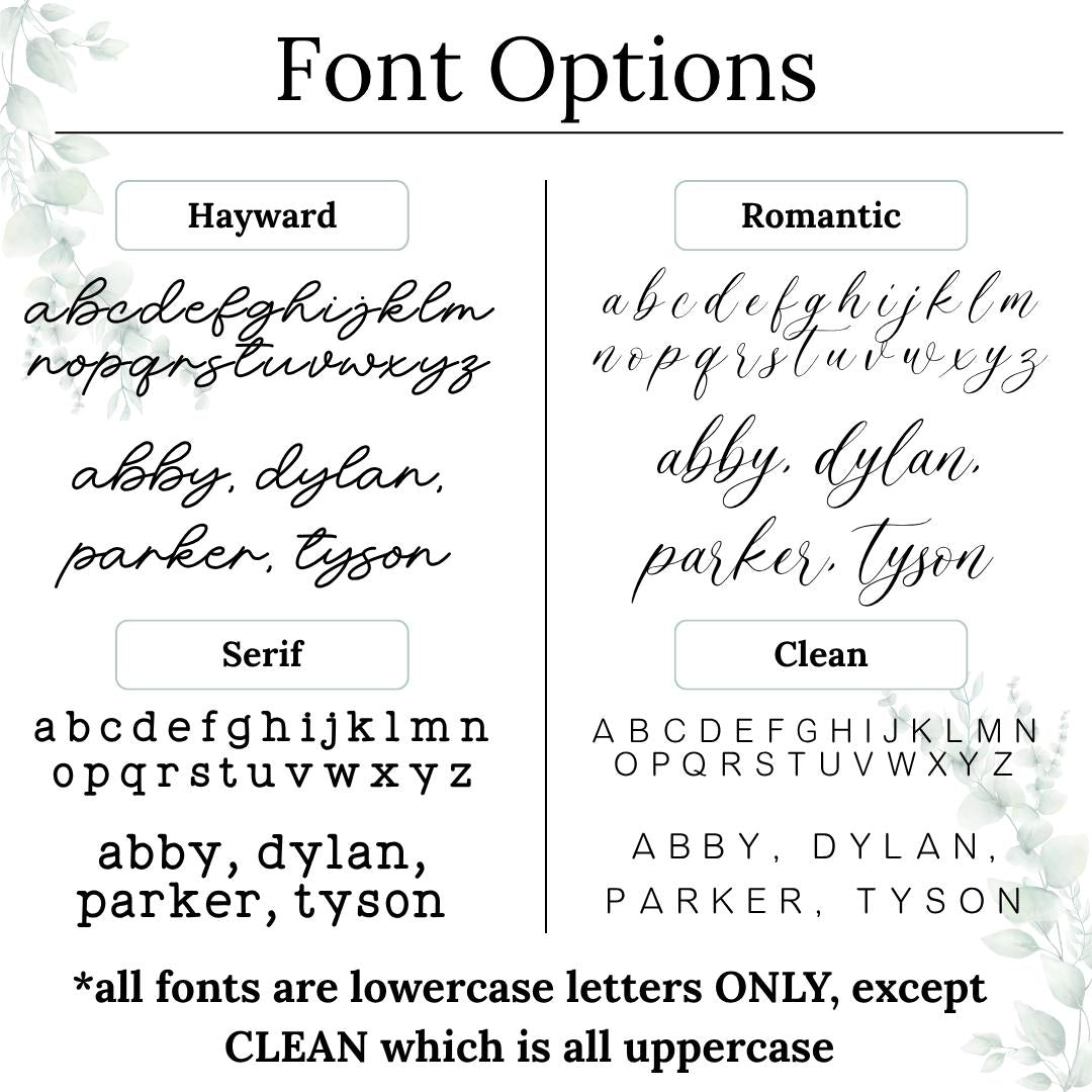 Modern Script Engraved Stocking Tags