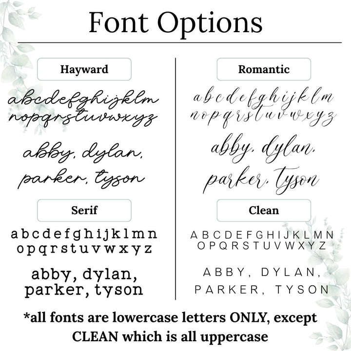 Modern Script Engraved Stocking Tags