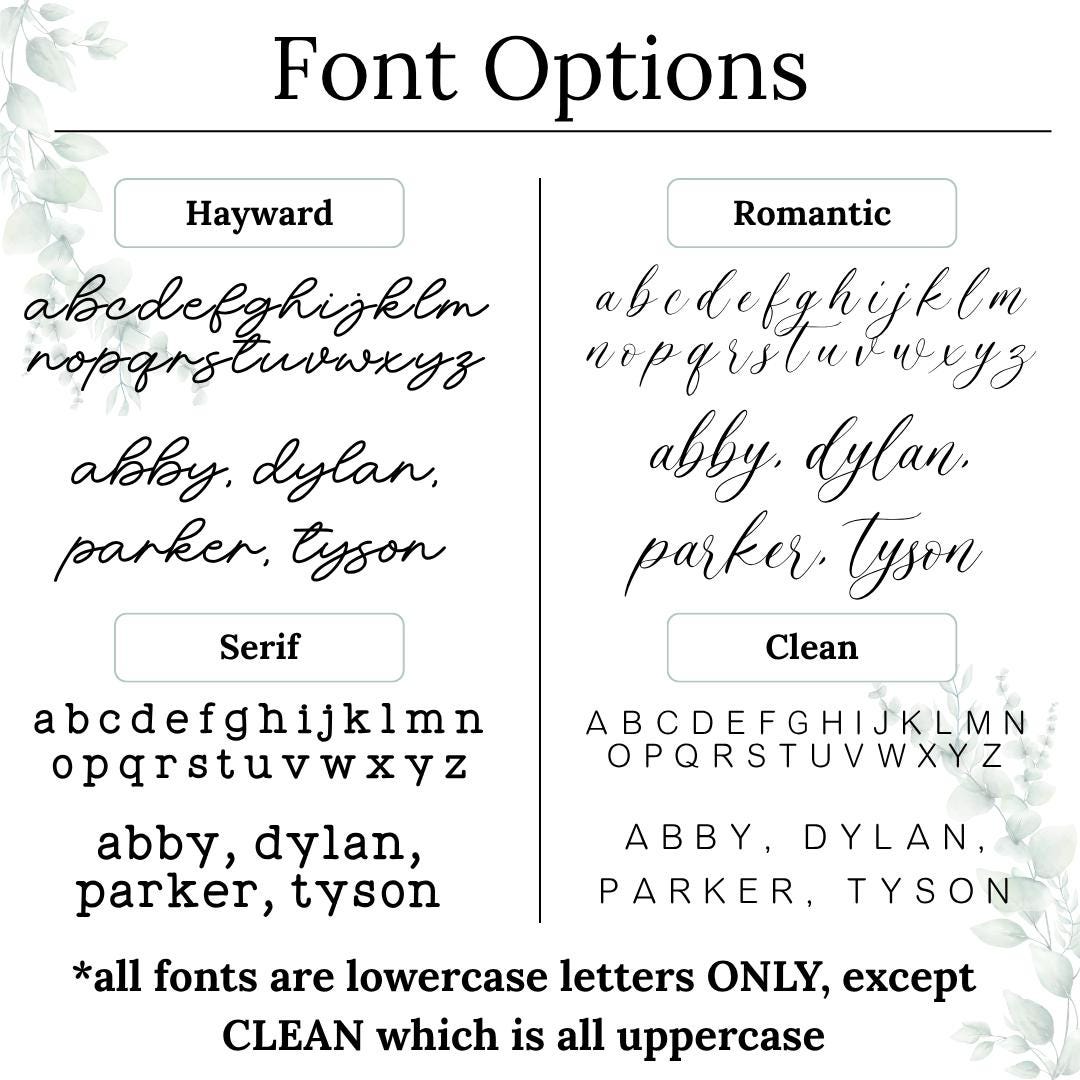 Modern Script Engraved Stocking Tags