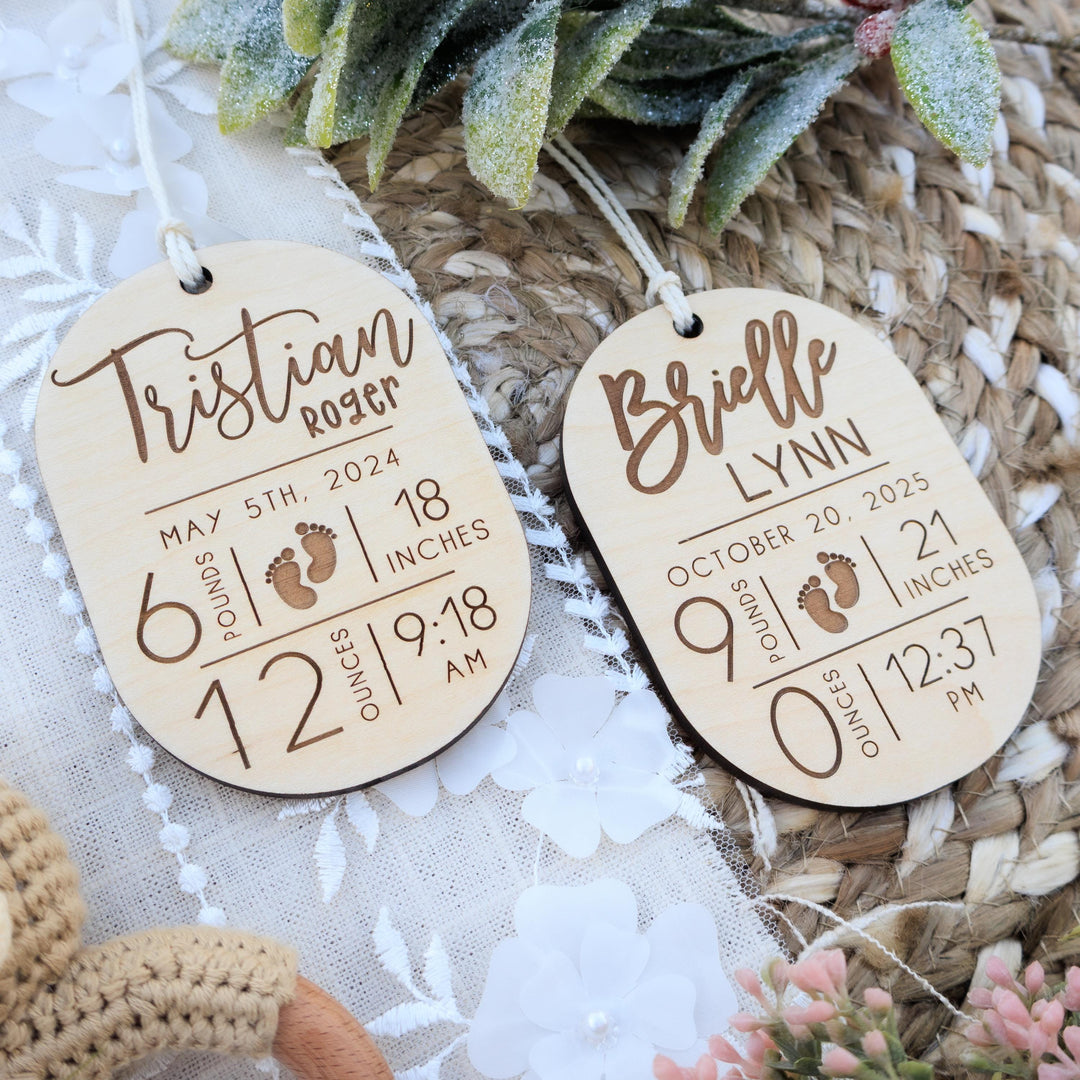 Wooden Baby Stat Christmas Ornament