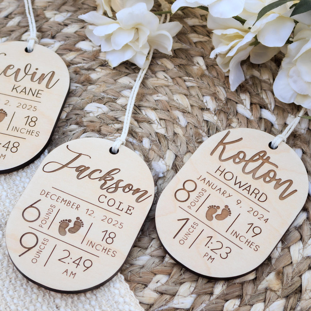 Wooden Baby Stat Christmas Ornament