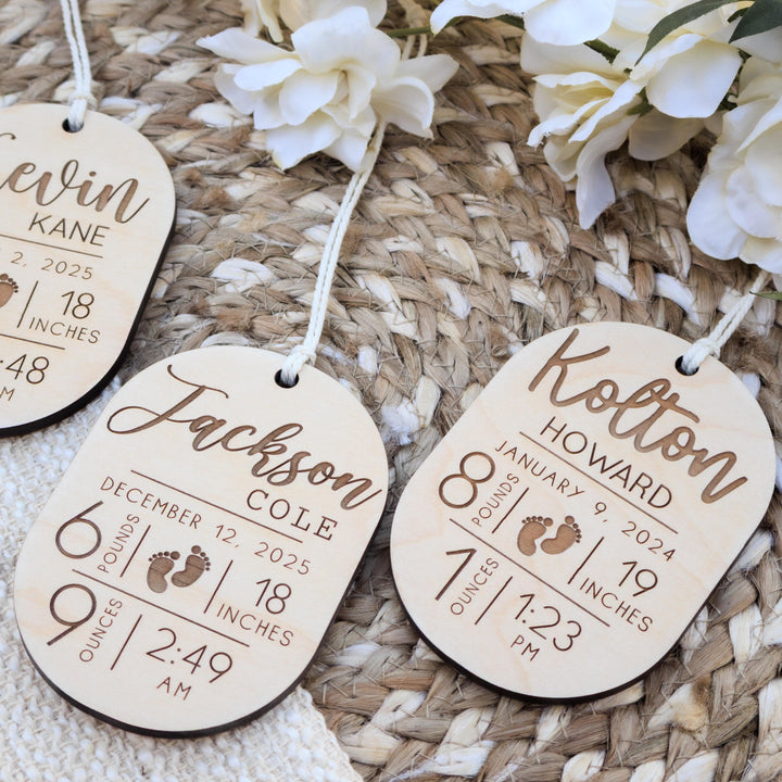 Wooden Baby Stat Christmas Ornament