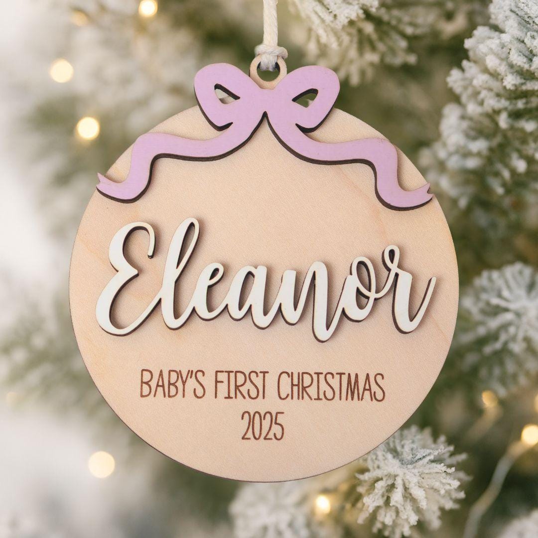 Bow Baby Girl Christmas Ornament