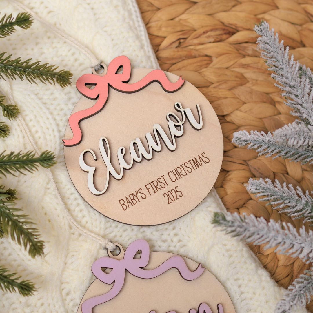 Personalized Baby Girl 1st Christmas Ornament