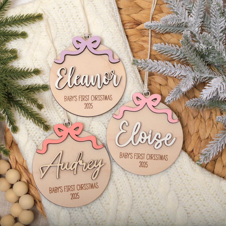 Bow Baby Girl Christmas Ornament