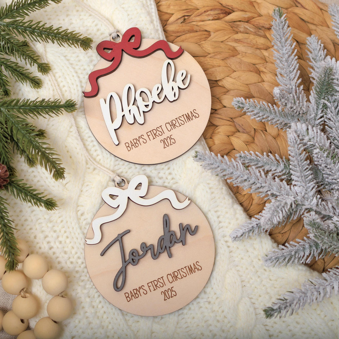 Personalized Baby Girl 1st Christmas Ornament