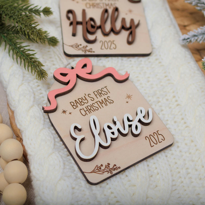 Bow Baby Girl Christmas Ornament