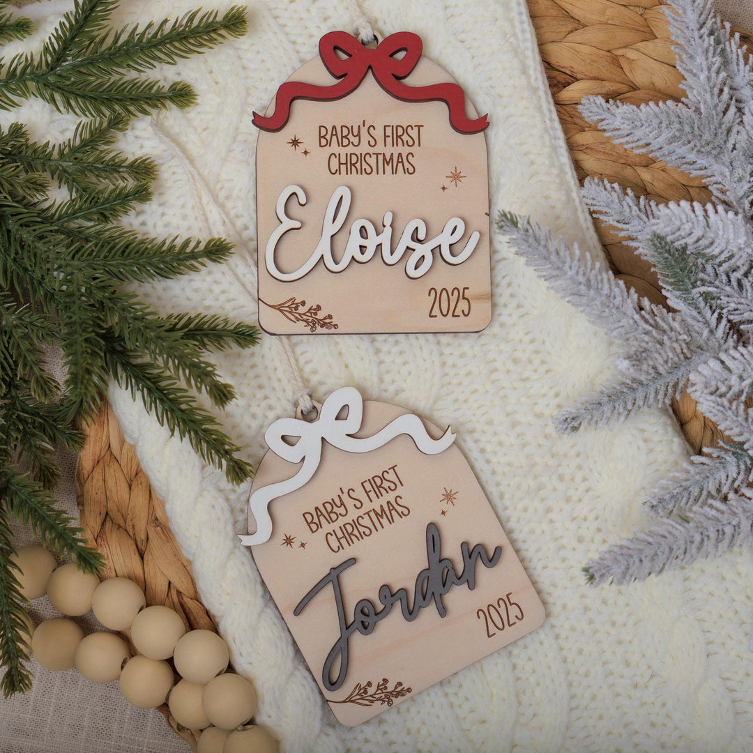 Bow Baby Girl Christmas Ornament