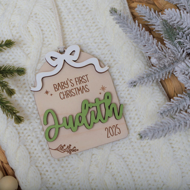 Bow Baby Girl Christmas Ornament