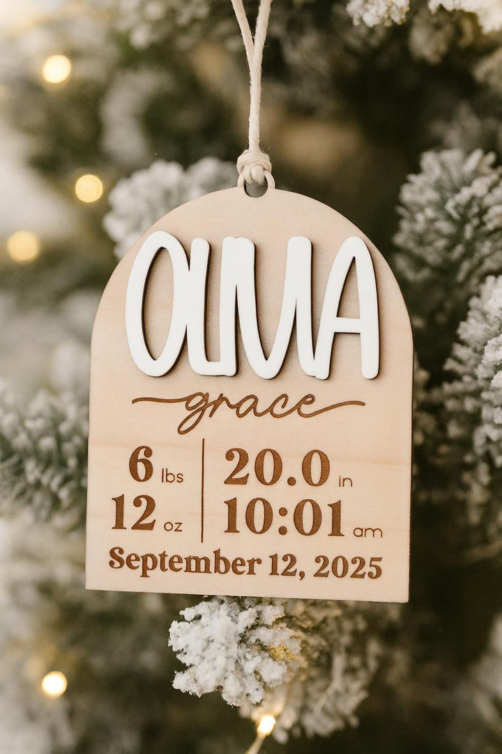 Baby Stat Christmas Ornament