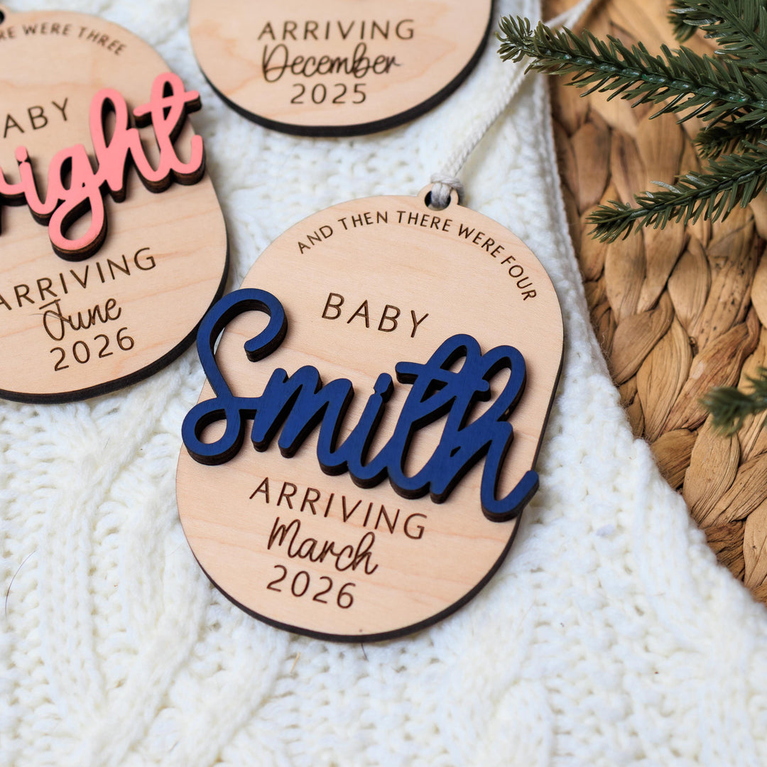 Personalized Baby Announcement Pregnancy Ornament