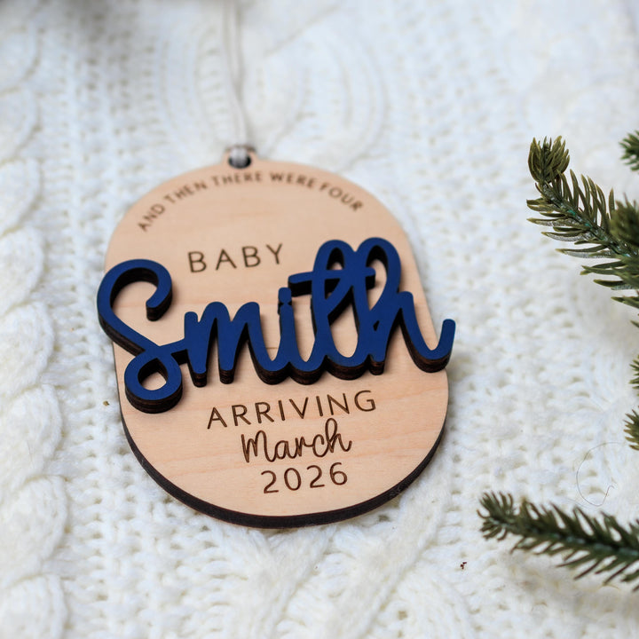 Personalized Baby Announcement Pregnancy Ornament
