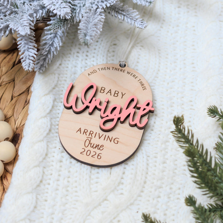 Personalized Baby Announcement Pregnancy Ornament