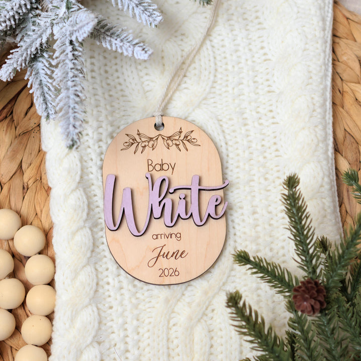 Pregnancy Oval Baby Arrival Ornament