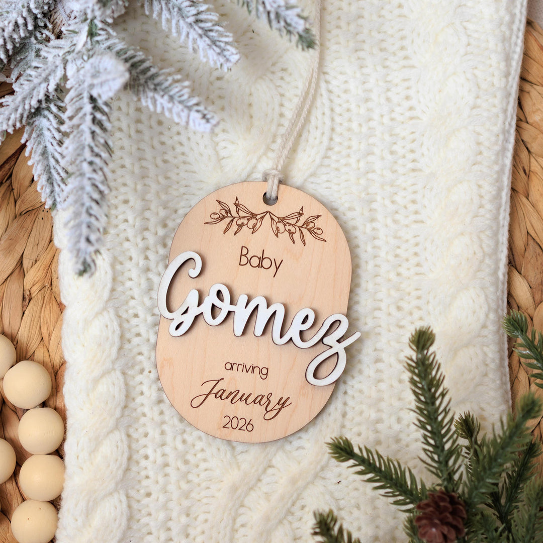 Pregnancy Oval Baby Arrival Ornament