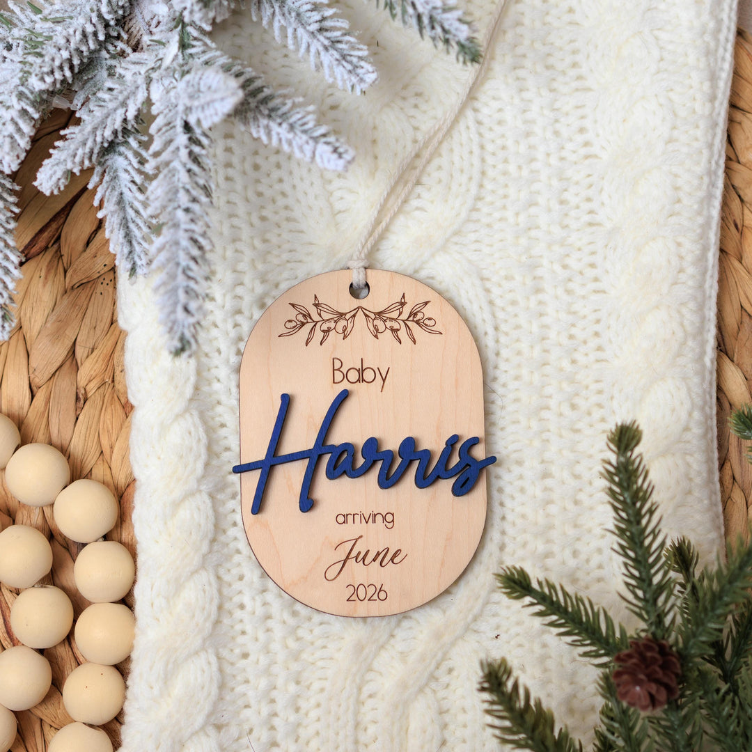 Pregnancy Oval Baby Arrival Ornament