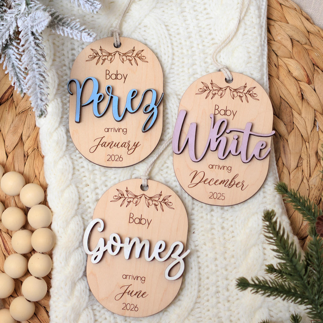 Pregnancy Oval Baby Arrival Ornament