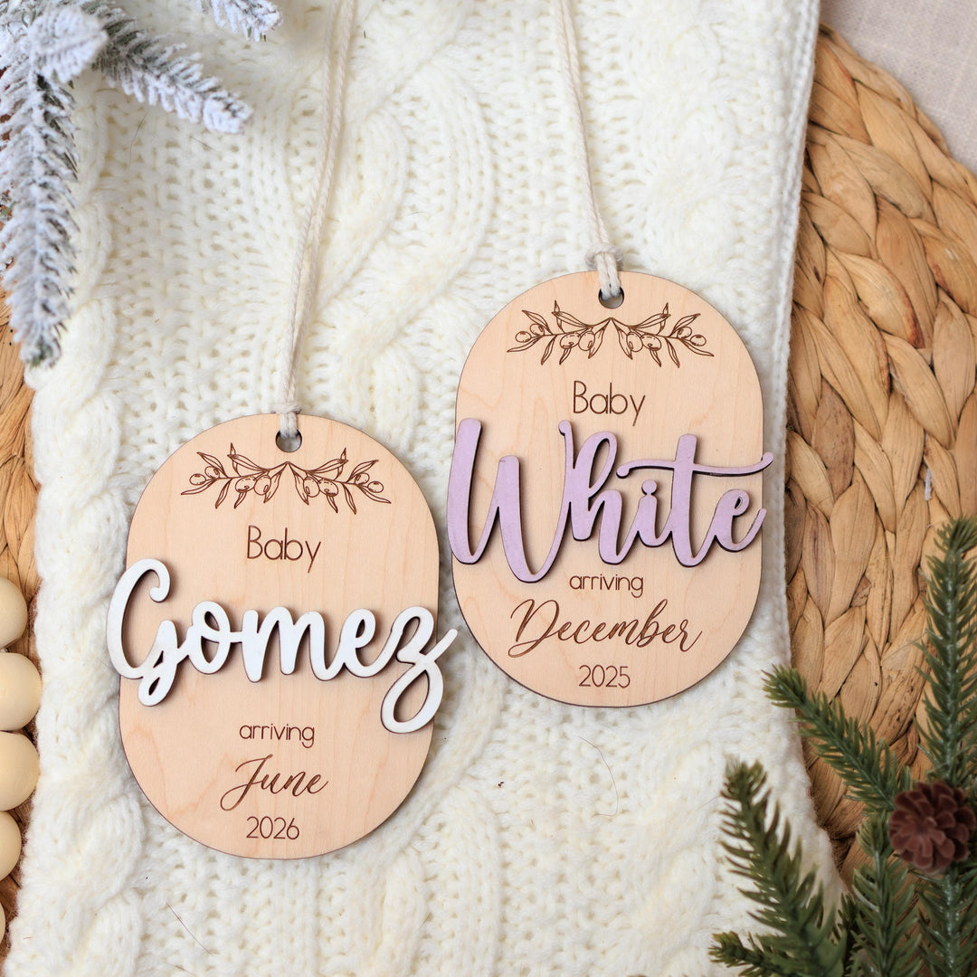 Oval Baby Arrival Ornament - Pregnancy
