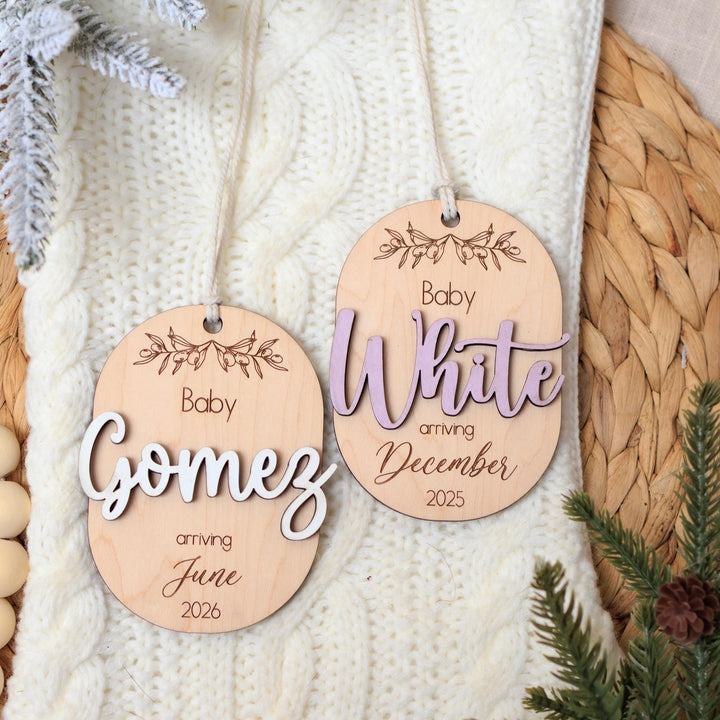 Oval Baby Arrival Ornament - Pregnancy