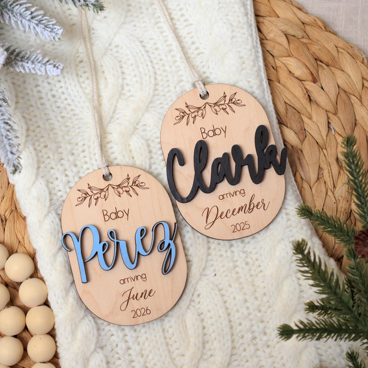 Pregnancy Oval Baby Arrival Ornament