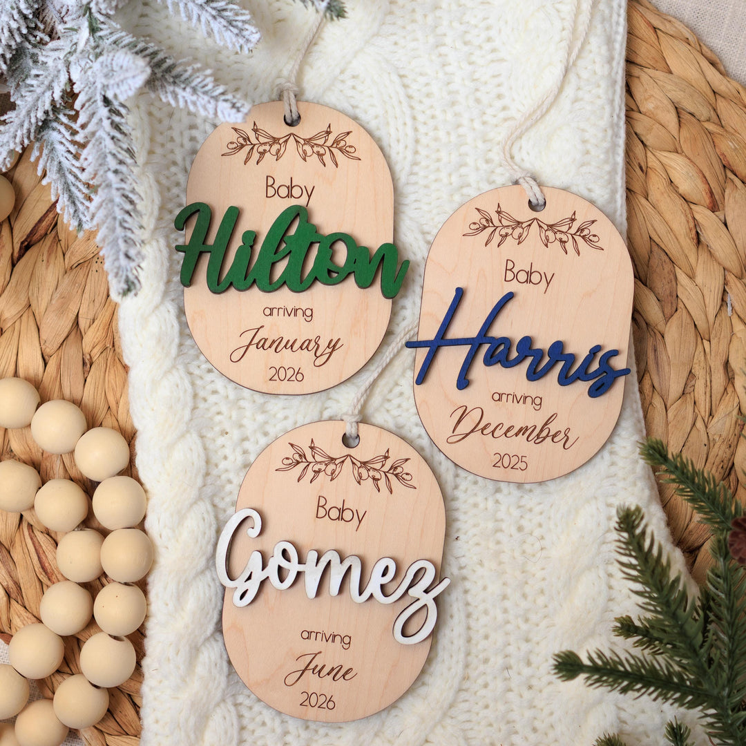 Oval Baby Arrival Ornament - Pregnancy