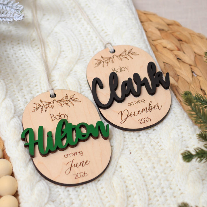 Pregnancy Oval Baby Arrival Ornament