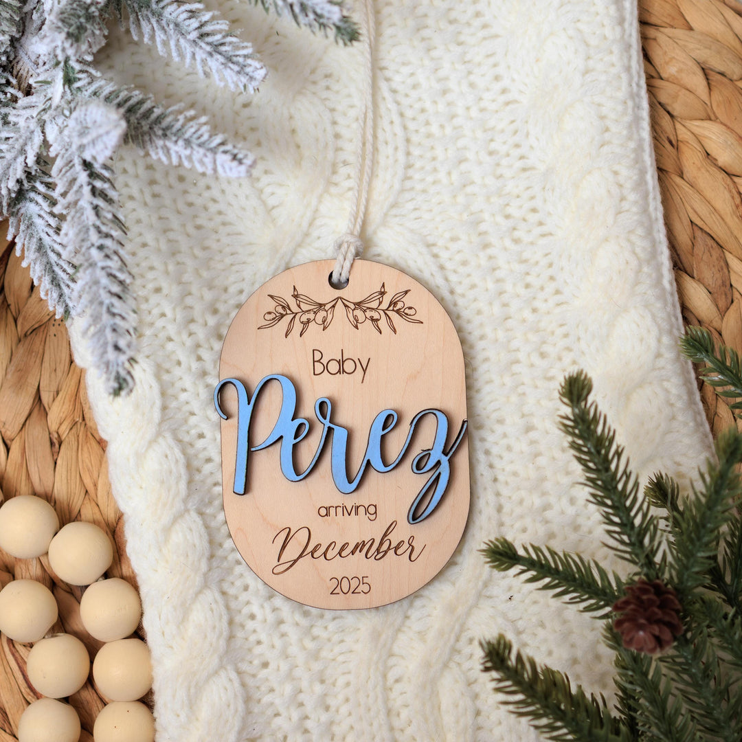 Pregnancy Oval Baby Arrival Ornament