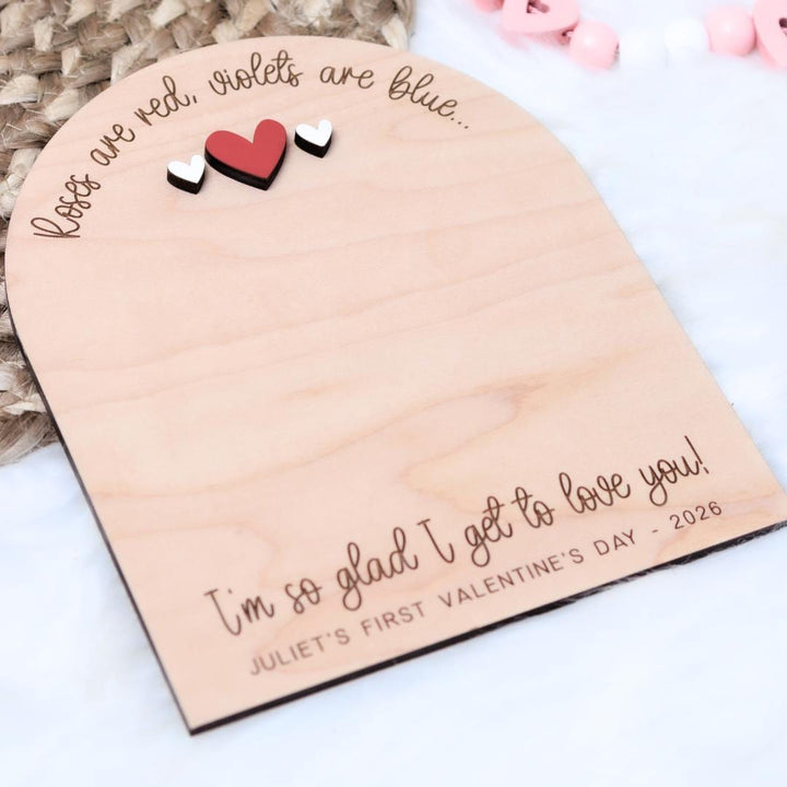 Valentines Day Footprint Keepsake - Roses are Red