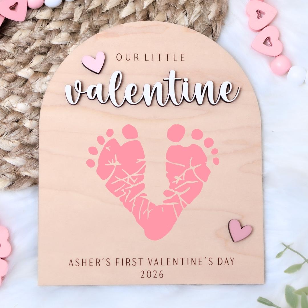 Valentines Day Footprint Keepsake - Roses are Red