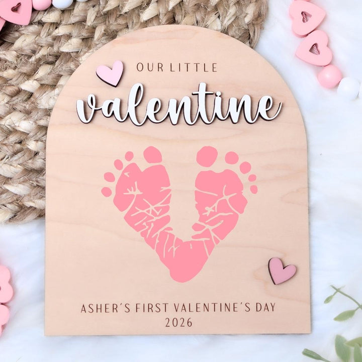 Valentines Day Footprint Keepsake - Roses are Red