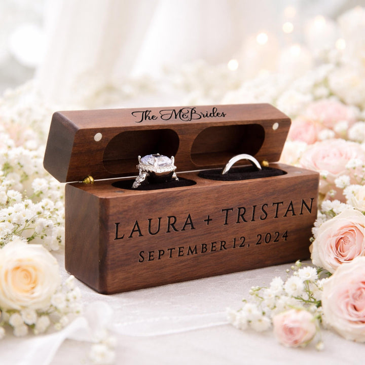 Double Slot Wedding Ring Holder