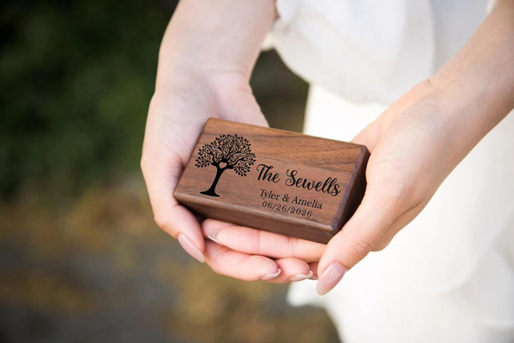 Double Slot Wedding Ring Box