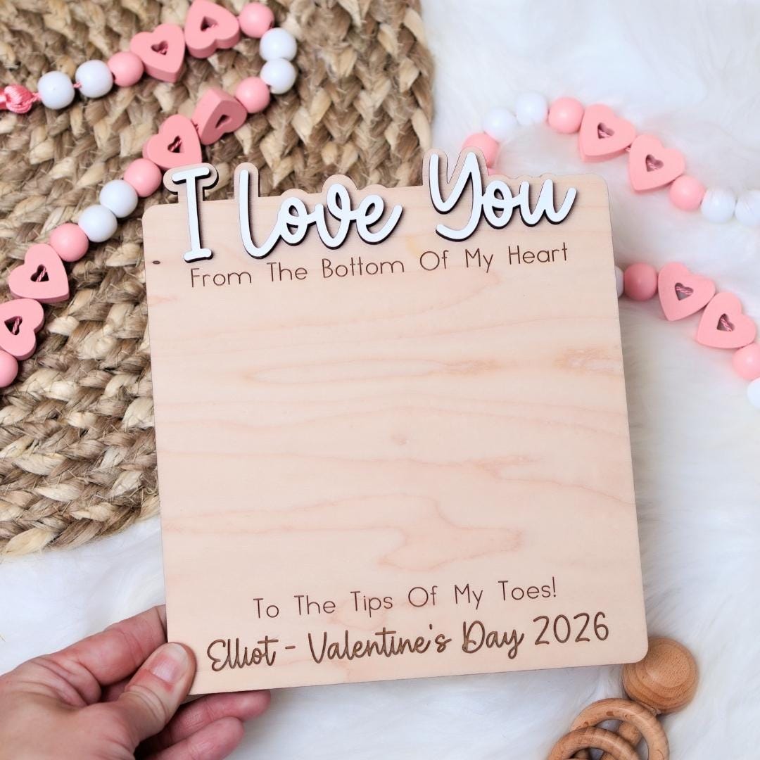 Valentines Day Footprint Keepsake - Roses are Red