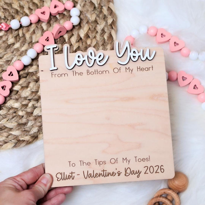 Valentines Day Footprint Keepsake - Roses are Red