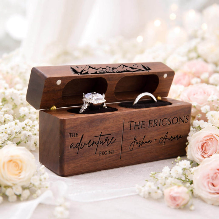 Double Slot Wedding Ring Box