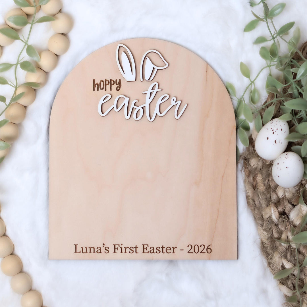 Baby First Easter Footprint Sign - Hoppy Easter