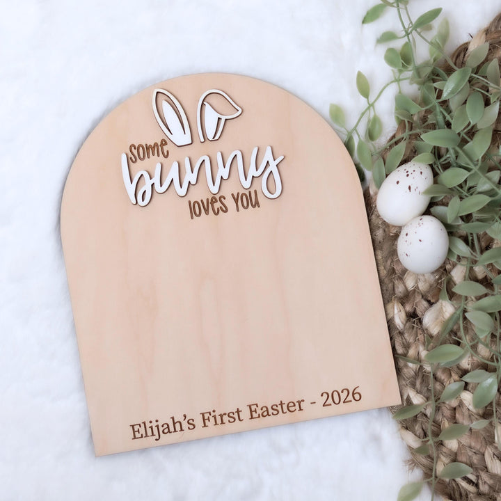 Baby First Easter Footprint Sign - Some Bunny Loves You