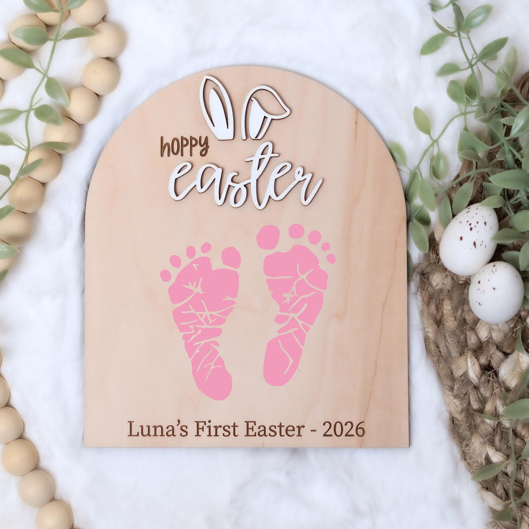 Baby First Easter Footprint Sign - Some Bunny Loves You