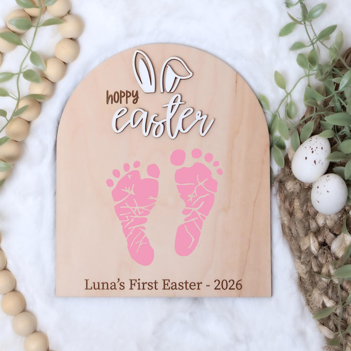 Baby First Easter Footprint Sign - Some Bunny Loves You