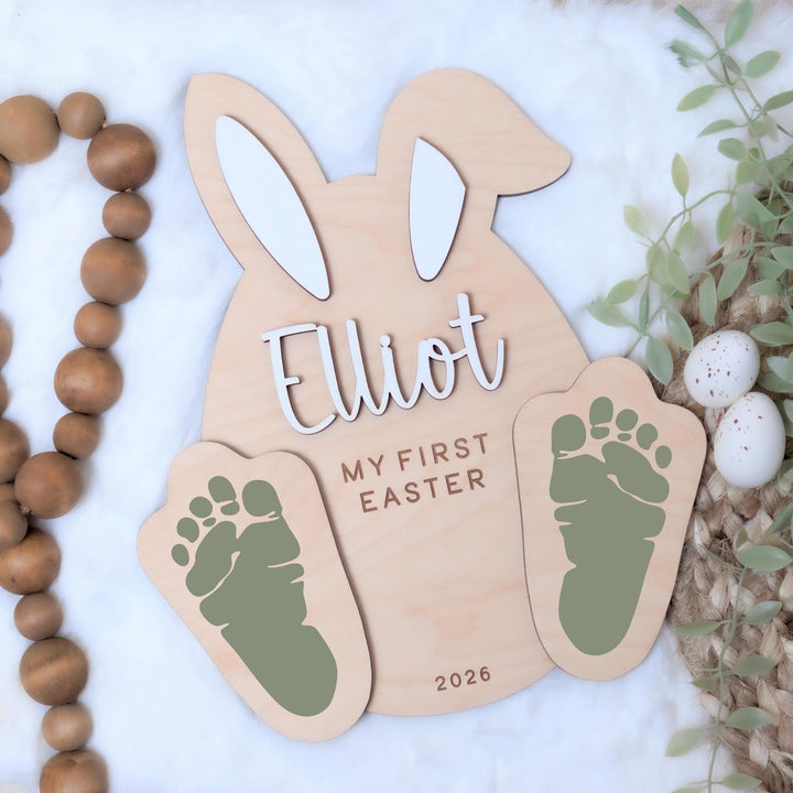 My First Easter Sign - Bunny Footprints
