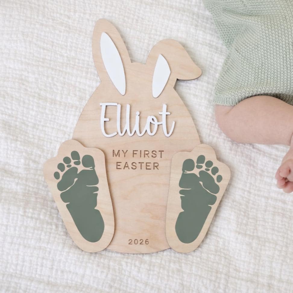 My First Easter Sign - Bunny Footprints
