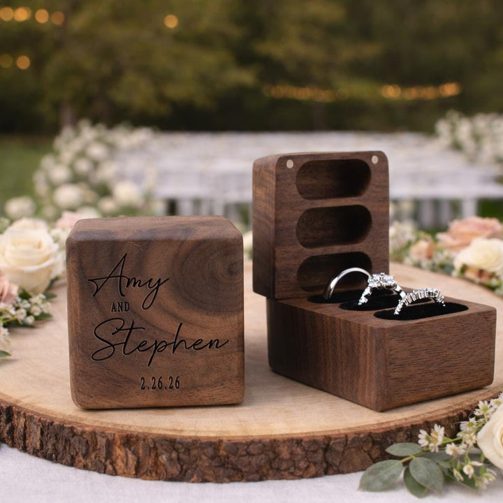 Wooden Wedding Ring Box