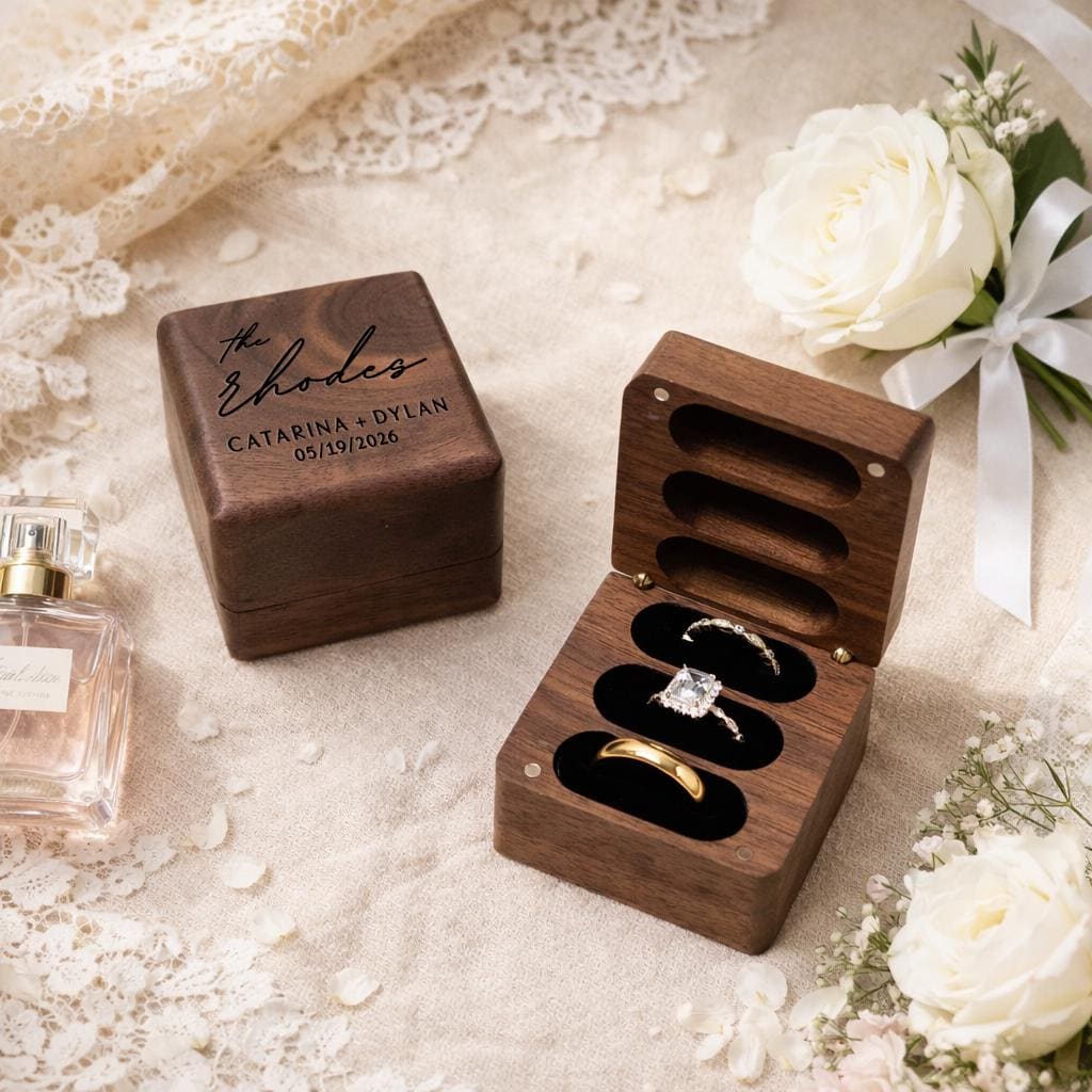 Wooden Wedding Ring Box