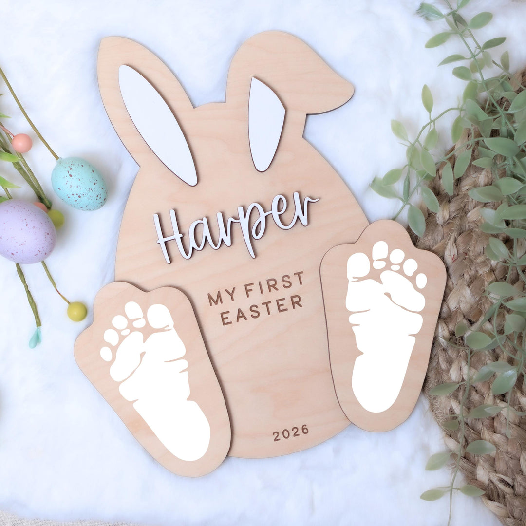 My First Easter Sign - Bunny Footprints