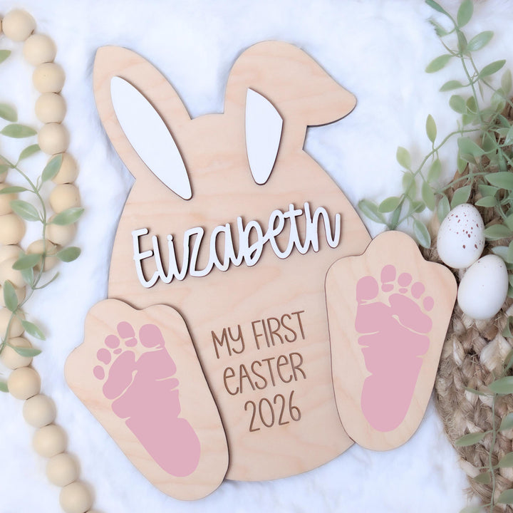My First Easter Sign - Bunny Footprints