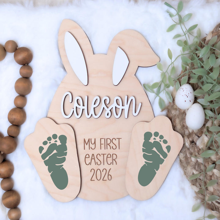 My First Easter Sign - Bunny Footprints