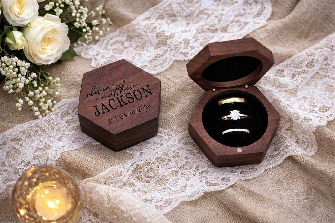 Wedding Ring Box For 3 Rings