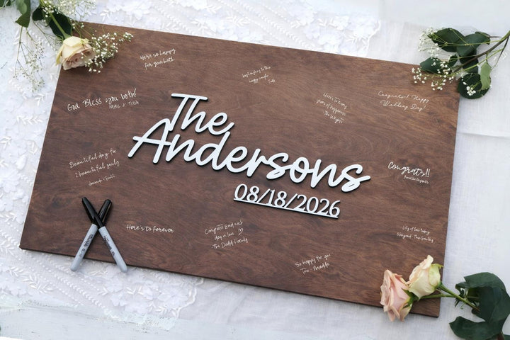 Wooden Wedding Guest Book