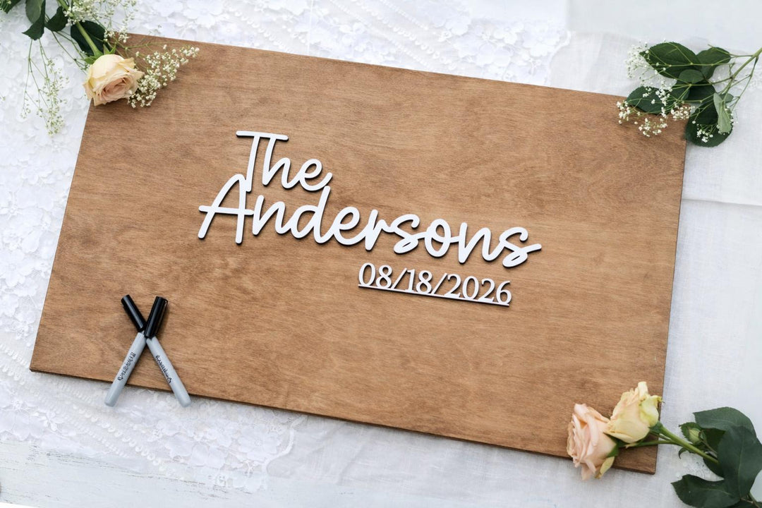 Wooden Wedding Guest Book