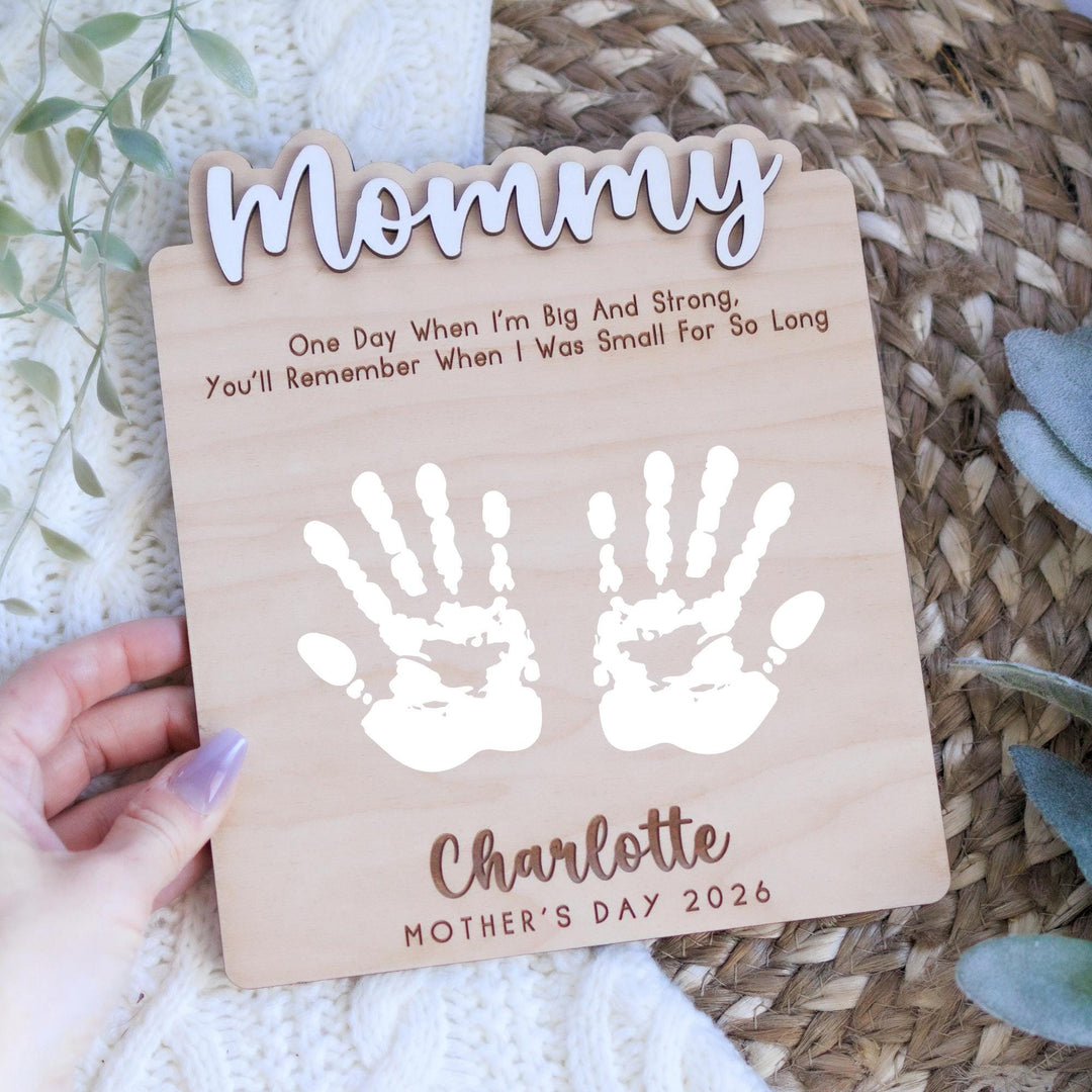 Personalized Wood Handprint Sign - Big &amp; Strong